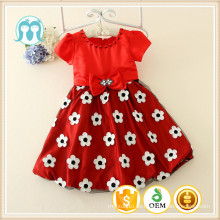 Kinderhochzeitskleid gute Qualität Kinder Kleidung rot emvroidery Blumenmädchen Kleid mit Perlen auf der Oneck TINY BLUMEN